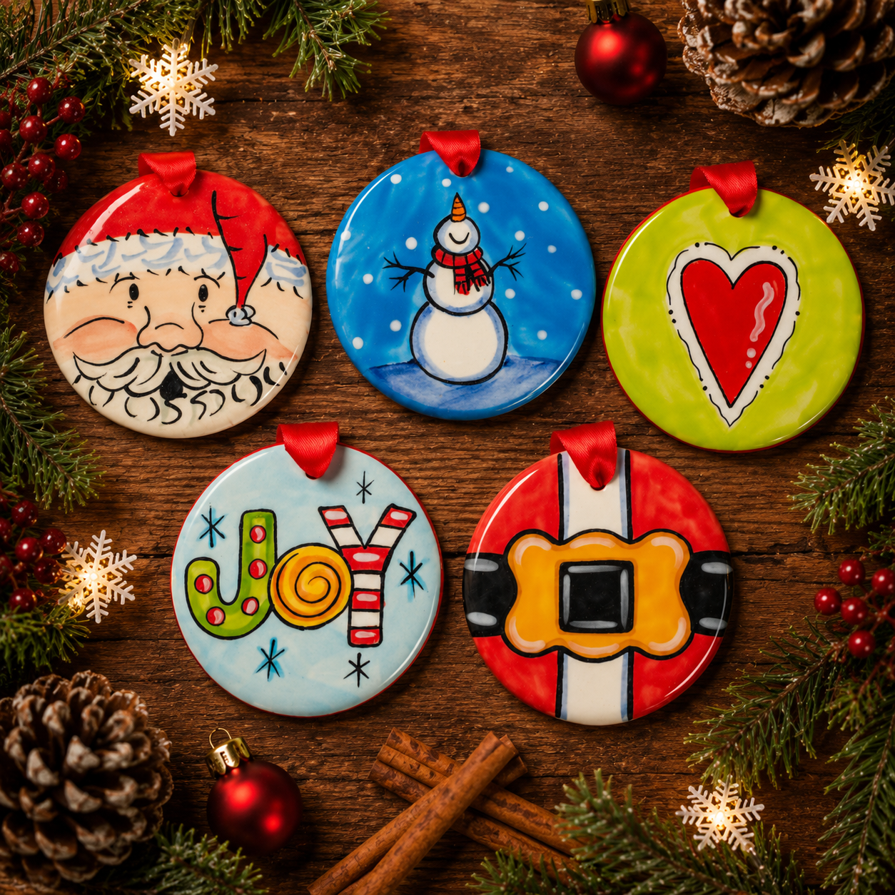Ornaments on Sale | Hand-Painted Ceramic Christmas Decor | Nola