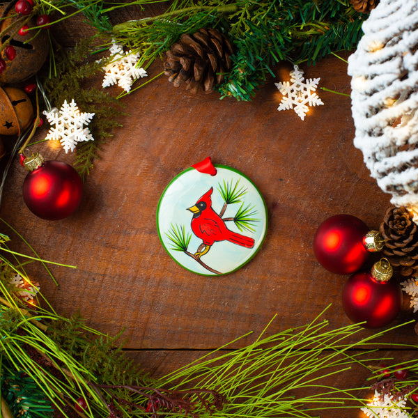 Cardinal Personalized Hand-painted Ornament - The Nola Watkins Collection