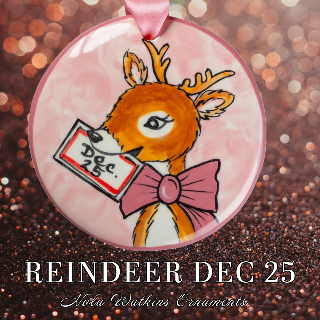Reindeer December 25th Pink - The Nola Watkins Collection