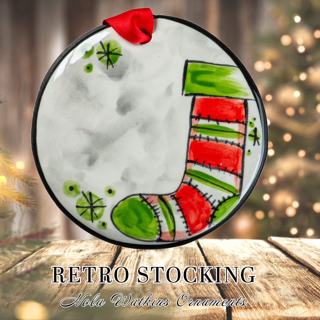 Retro Stocking Red & Green - The Nola Watkins Collection