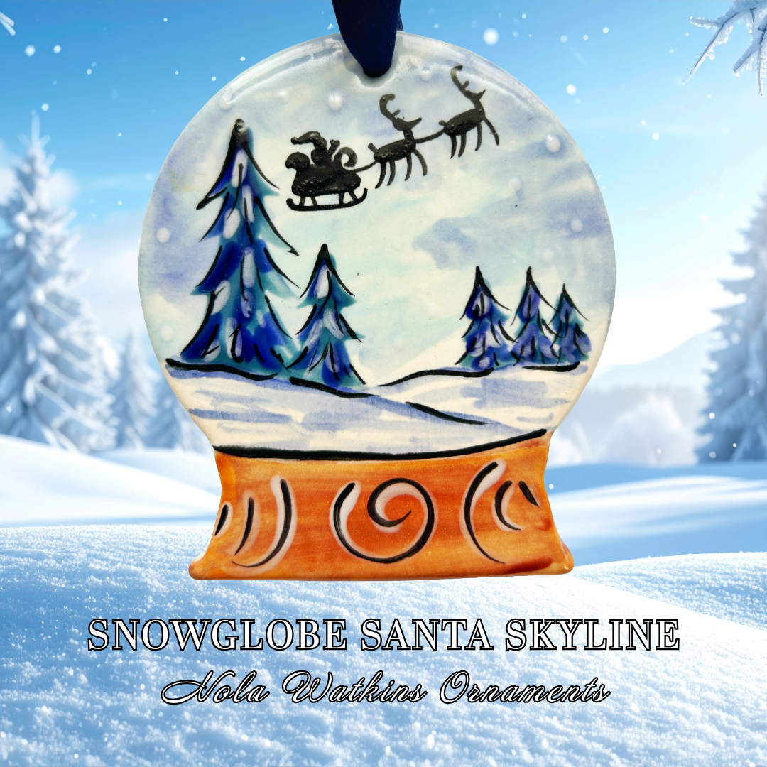 Snowglobe Santa Skyline - The Nola Watkins Collection