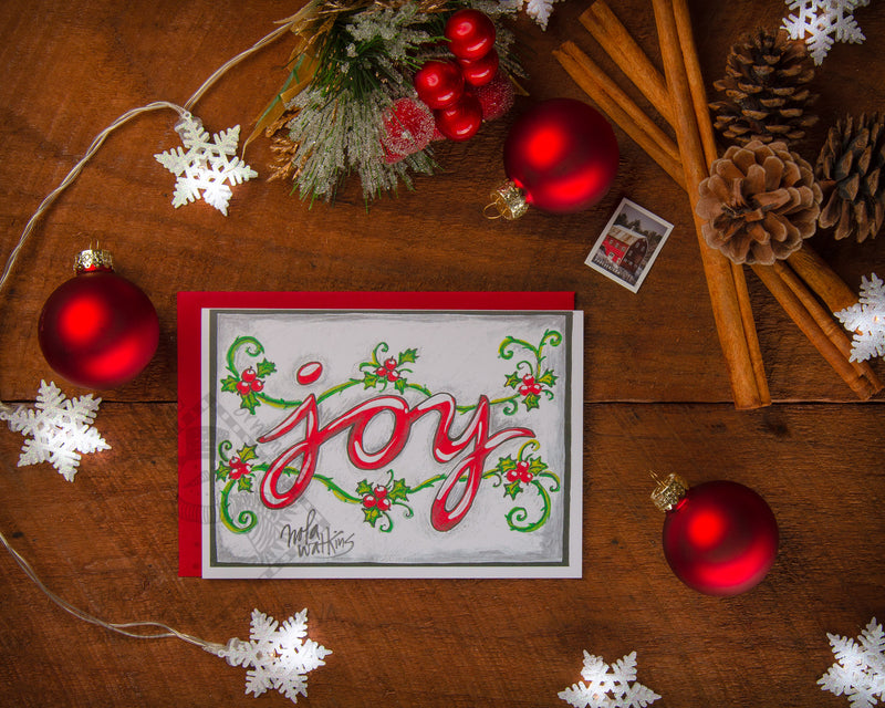 "12" Joy-Classic Collection- 2021 Christmas Card Pack | 12 Blank Winter Holiday Cards - The Nola Watkins Collection