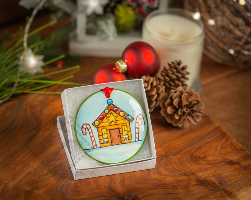 Gingerbread House Handpainted Personalized Ornament - The Nola Watkins Collection