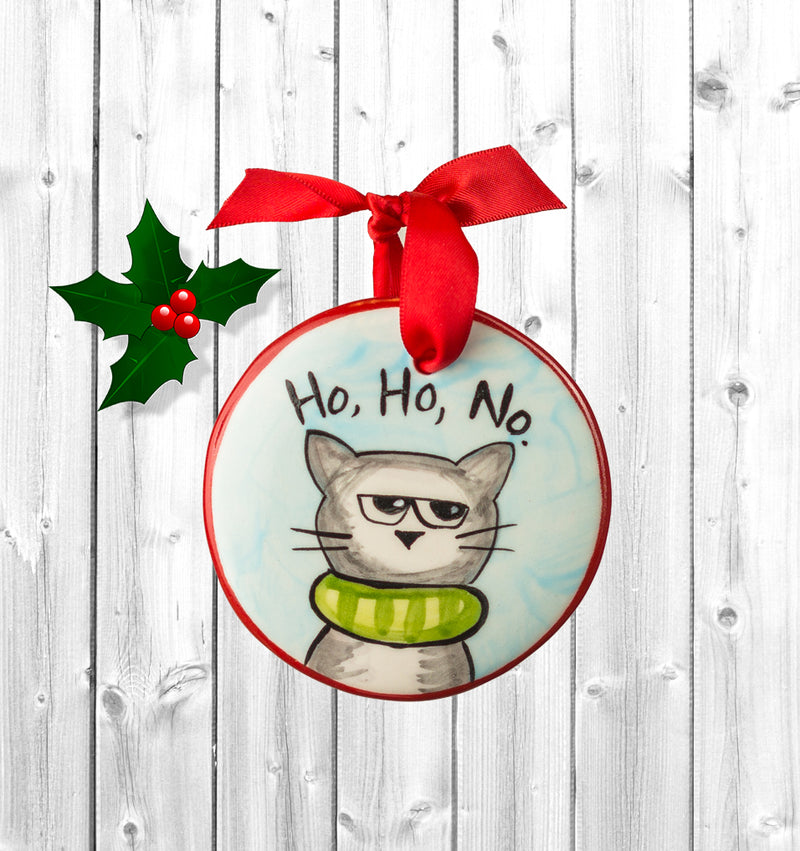 Funny Cat Ornaments Handpainted Personalized Ornament from The Nola Watkins Collection - The Nola Watkins Collection