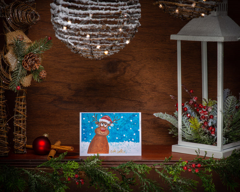 "12" Reindeer-Holiday Collection- 2021 Christmas Card Pack | 12 Blank Winter Holiday Cards - The Nola Watkins Collection