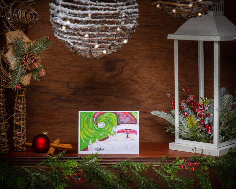 Cop"12" Santa-Whimsical Collection- 2021 Christmas Card Pack | 12 Blank Winter Holiday Cards - The Nola Watkins Collection