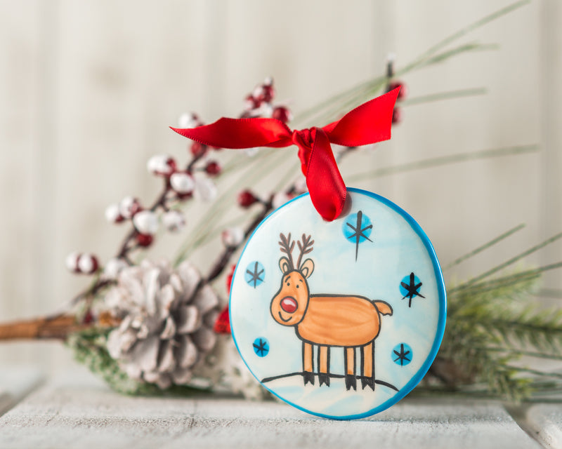 Reindeer Handpainted Ornament - The Nola Watkins Collection