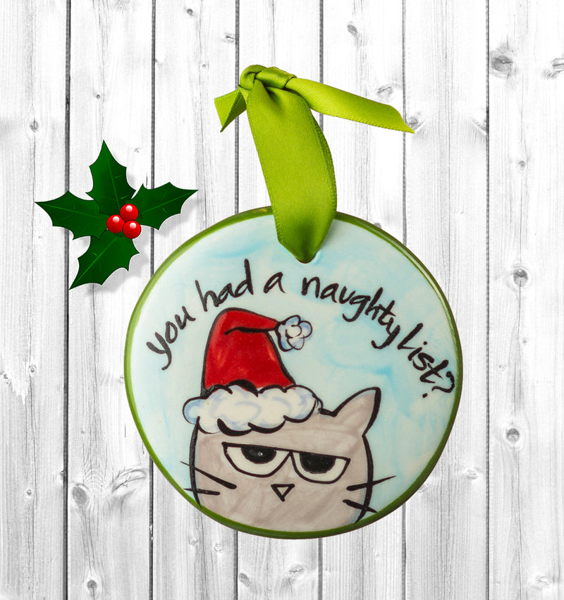 Funny Cat Ornaments Handpainted Personalized Ornament from The Nola Watkins Collection - The Nola Watkins Collection