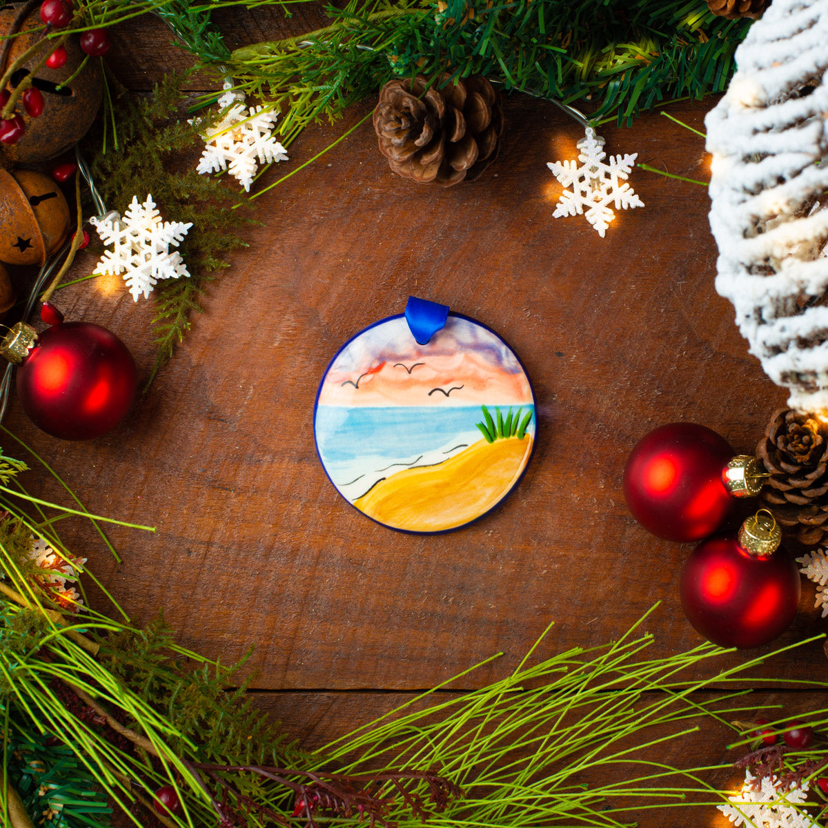 Beach Scene 2023 Handpainted Ornament - The Nola Watkins Collection