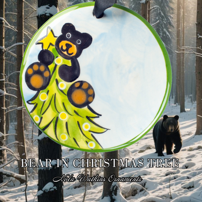 Bear in Christmas Tree - The Nola Watkins Collection