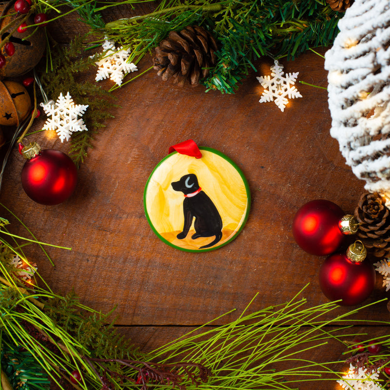Black Lab Personalized Hand-painted Ornament - The Nola Watkins Collection