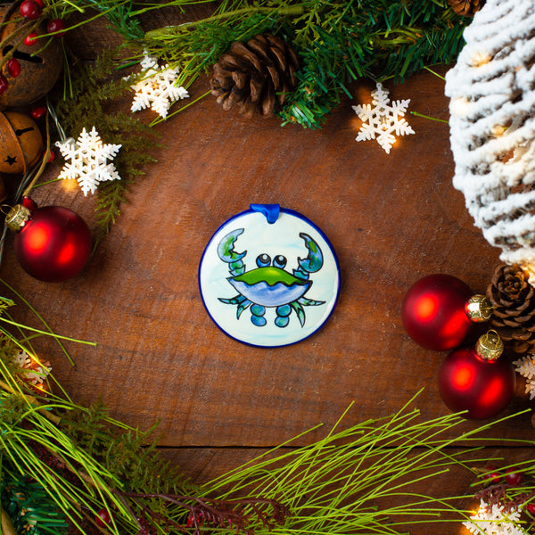 Blue Crab Personalized Handpainted Christmas Ornament - The Nola Watkins Collection