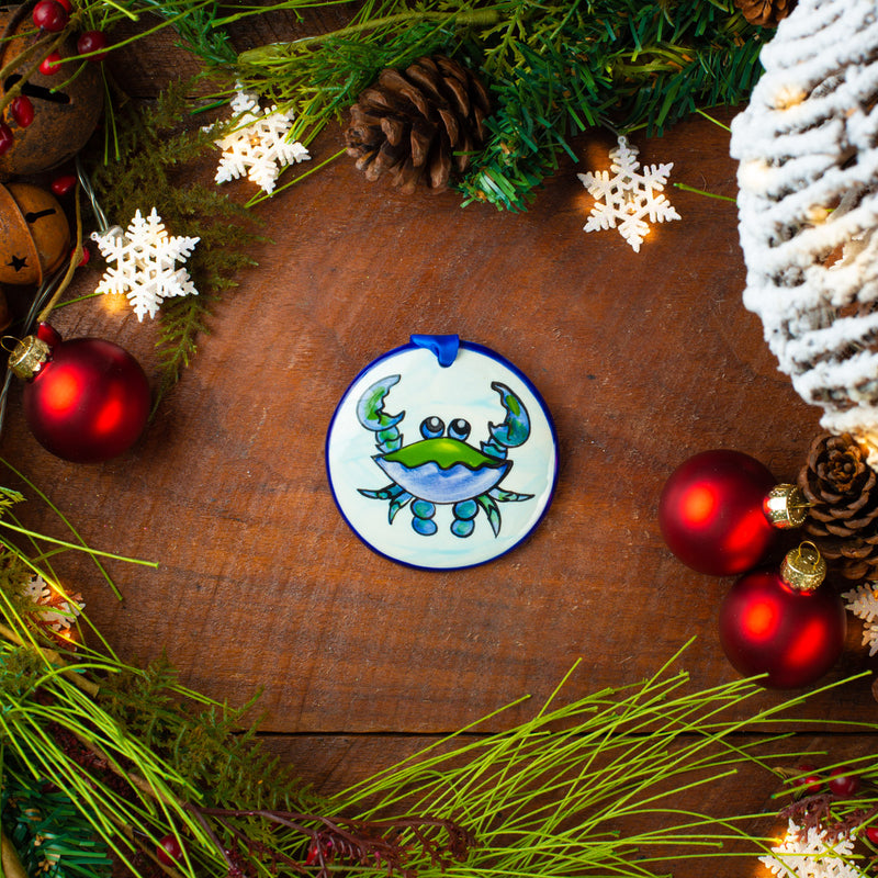 Blue Crab Personalized Handpainted Christmas Ornament - The Nola Watkins Collection