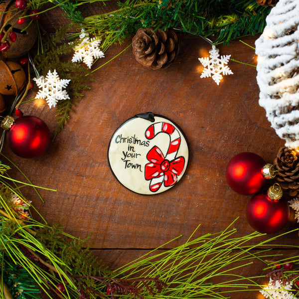 Candy Cane Handpainted Ornament - The Nola Watkins Collection