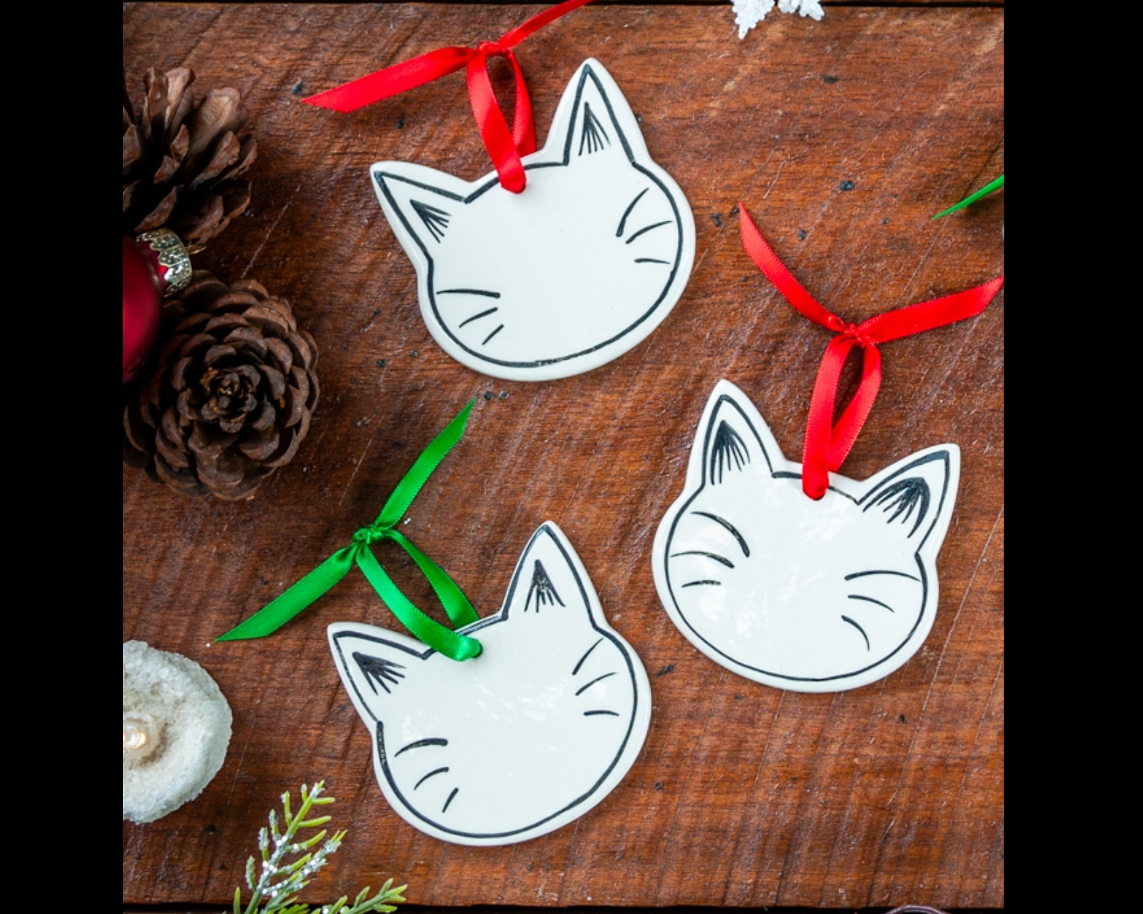 Personalized Cat Head Handpainted Ornament