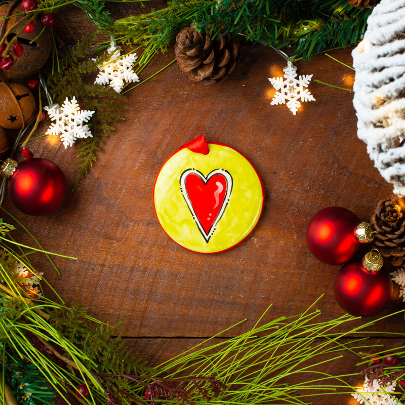 Grinchmas Heart Handpainted Ornament - The Nola Watkins Collection