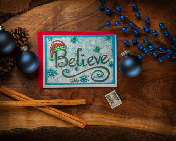 Believe-Holiday Collection Christmas Card Pack | Blank Winter Holiday Cards - The Nola Watkins Collection