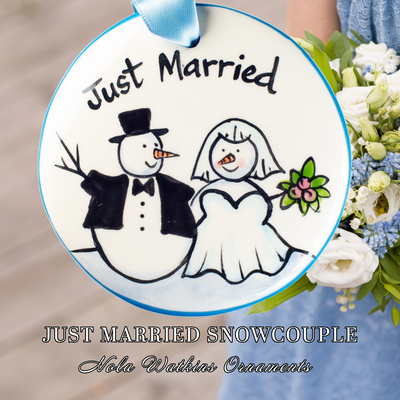 Just Married Snowcouple - The Nola Watkins Collection