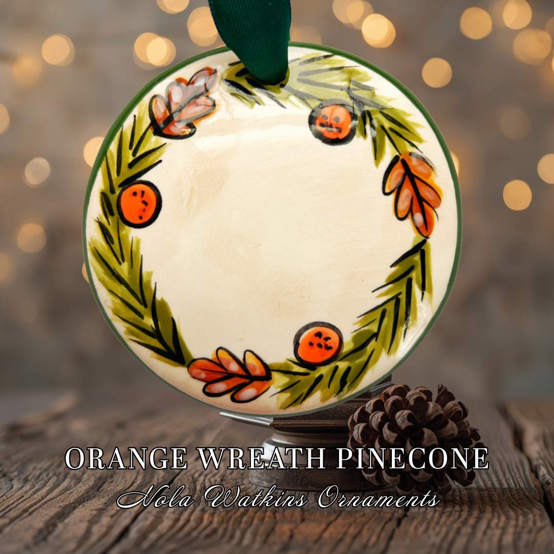 Orange Wreath Pinecone - The Nola Watkins Collection
