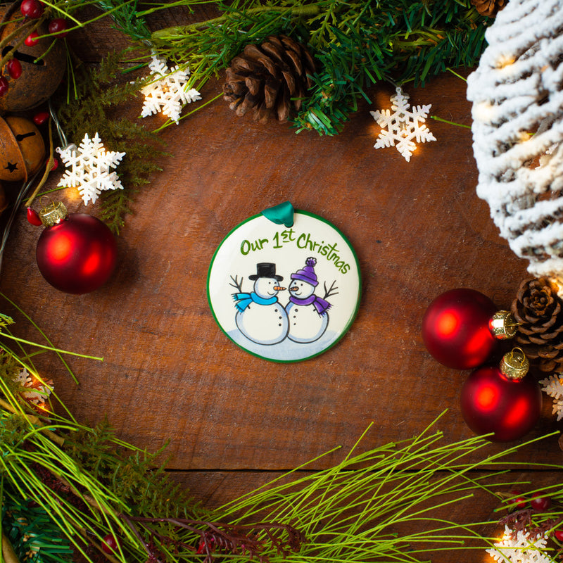 Our First Christmas Handpainted Ornament - The Nola Watkins Collection