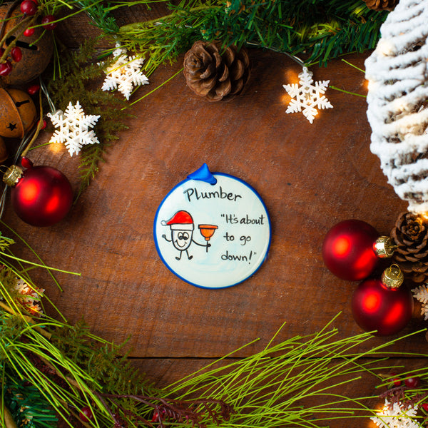 Plumber Handpainted Ornament - The Nola Watkins Collection