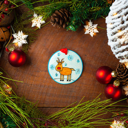 Reindeer Handpainted Ornament - The Nola Watkins Collection