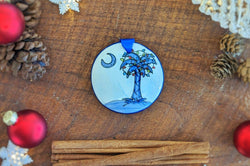 SC Palm Tree w/ Lights Handpainted Ornament - The Nola Watkins Collection