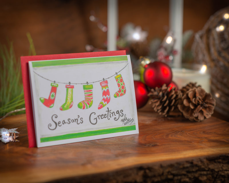 Seasons Greetings-Whimsical Collection- 2021 Christmas Card Pack | Blank Winter Holiday Cards - The Nola Watkins Collection