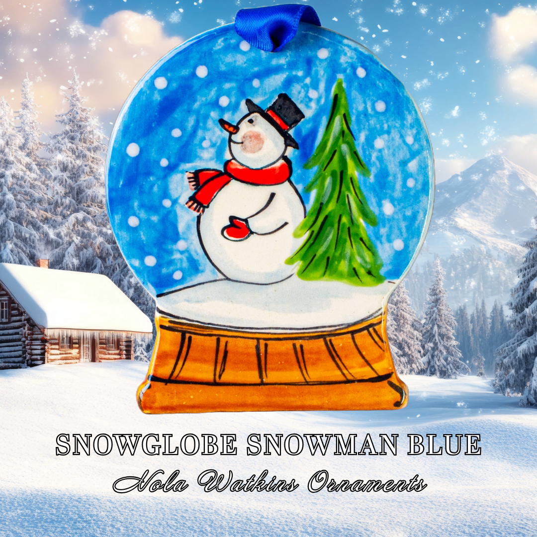 Snowglobe Snowman Blue