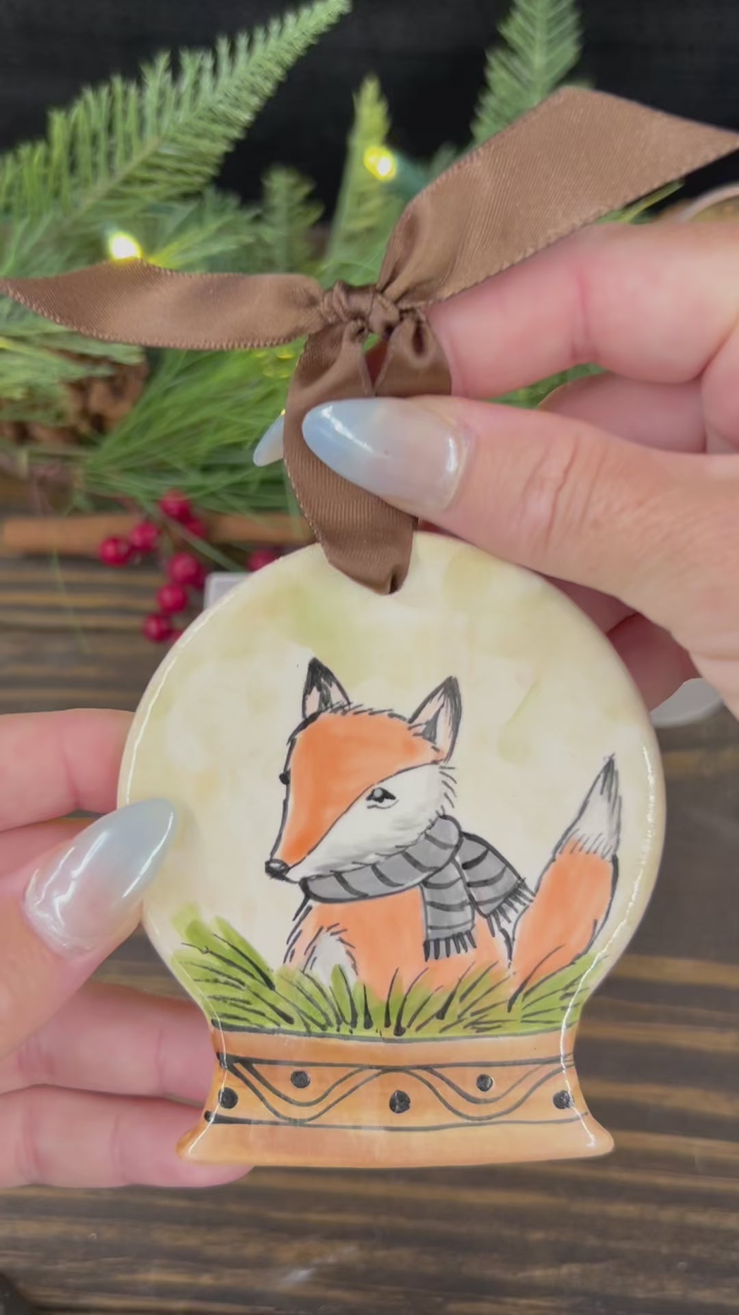 Load video: Snow Globe Fox