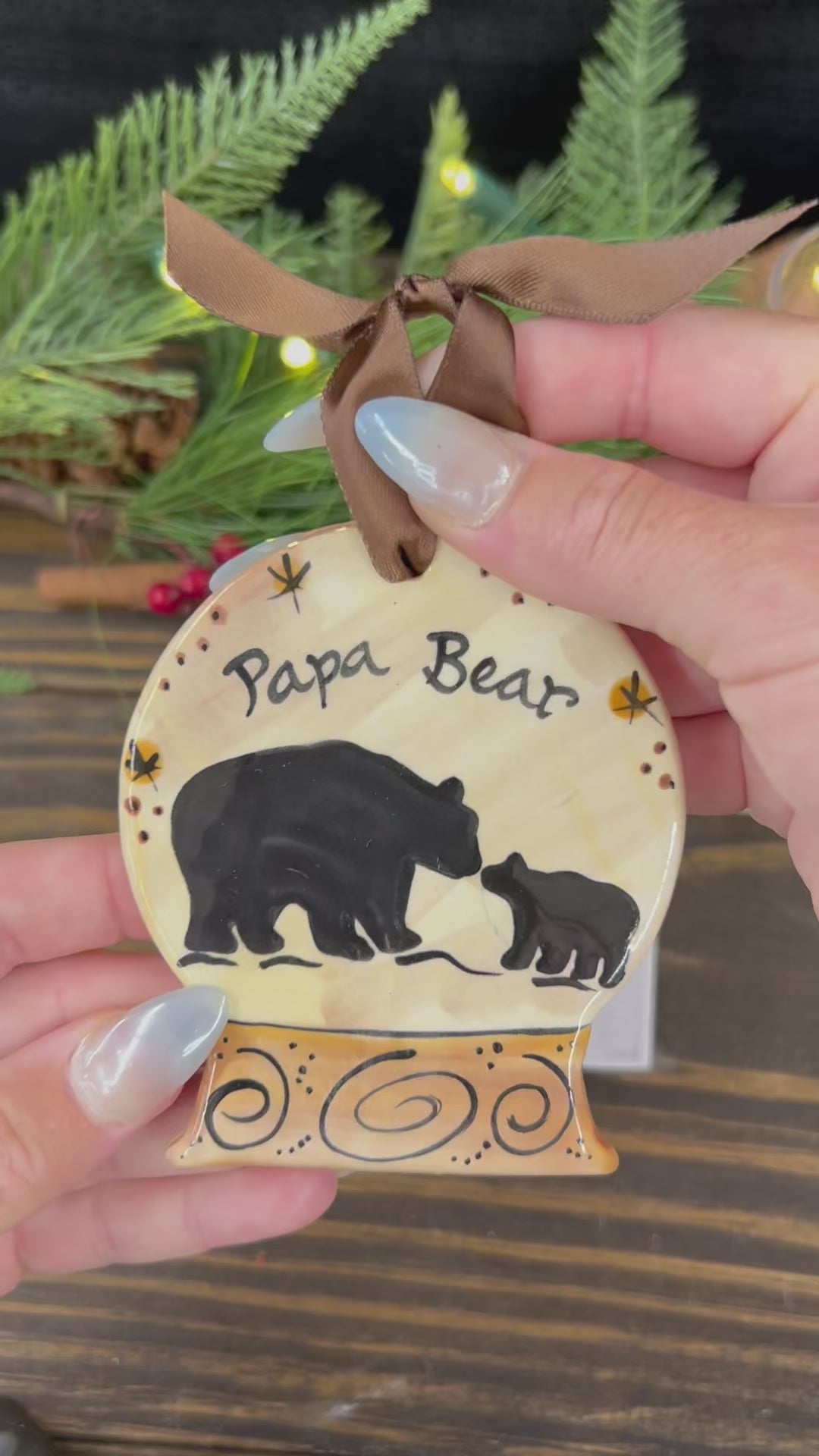 Load video: Snowglobe Papa Bear