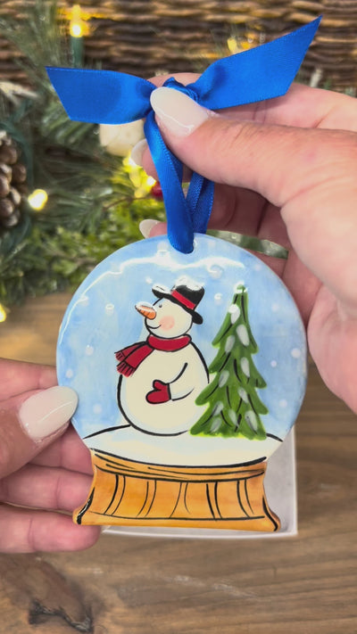 Snowglobe Snowman Blue