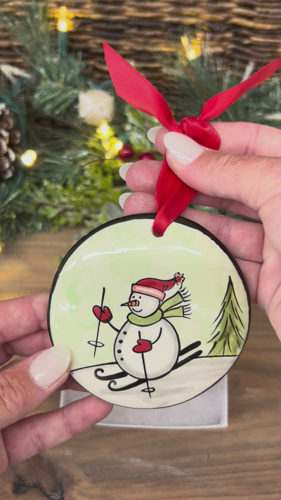 Woodland Collection Snowman Skiing