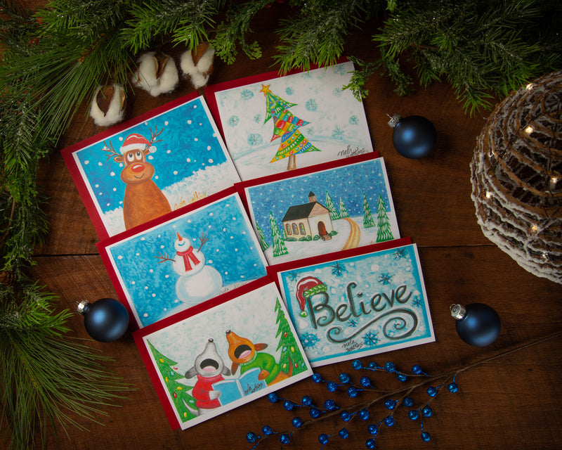 Holiday Collection 2021 Christmas Card Pack | Blank Winter Holiday Cards - The Nola Watkins Collection