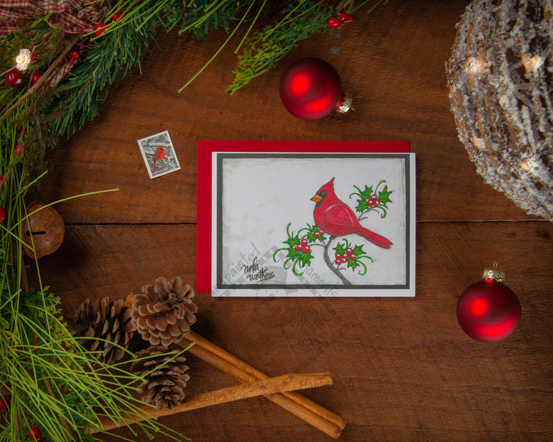 "12" Cardinal-Classic Collection- 2021 Christmas Card Pack | 12 Blank Winter Holiday Cards - The Nola Watkins Collection