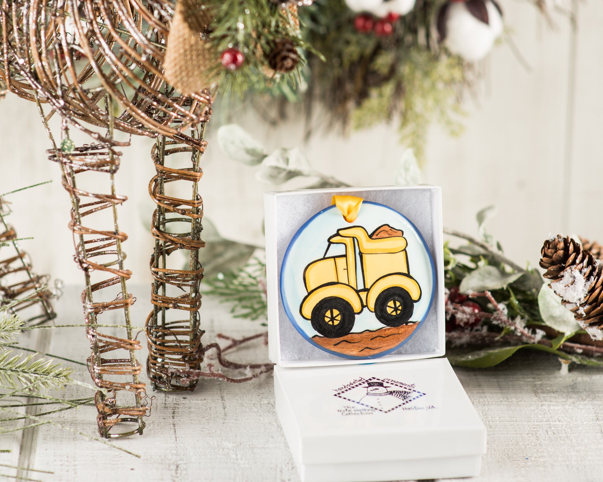 Kids Ornaments- Dumptruck, Dinosaur, or Rocket - The Nola Watkins Collection