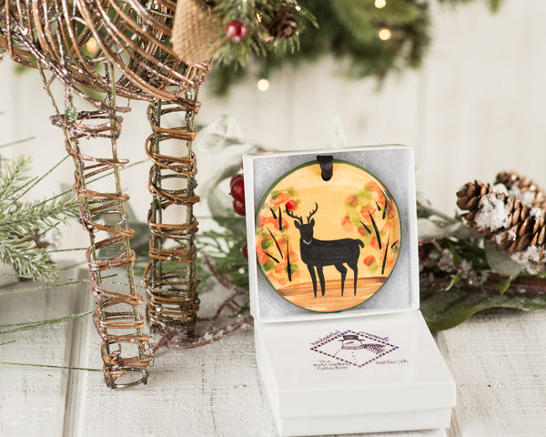 Fall Deer Handpainted Ornament - The Nola Watkins Collection