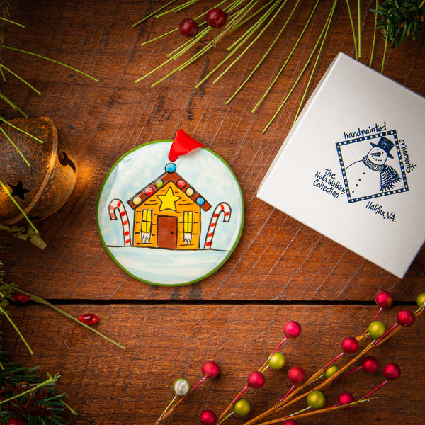 Gingerbread House Handpainted Personalized Ornament - The Nola Watkins Collection