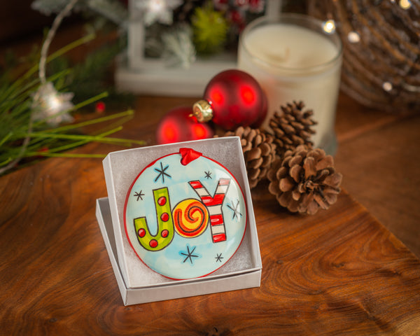 Joy - Personalized Hand-painted Ornament from The Nola Watkins Collection™ - The Nola Watkins Collection