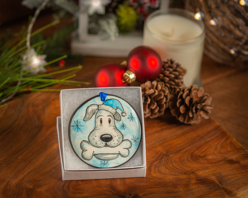 Holiday Dogs - Personalized Hand-painted Ornament from The Nola Watkins Collection™ - The Nola Watkins Collection