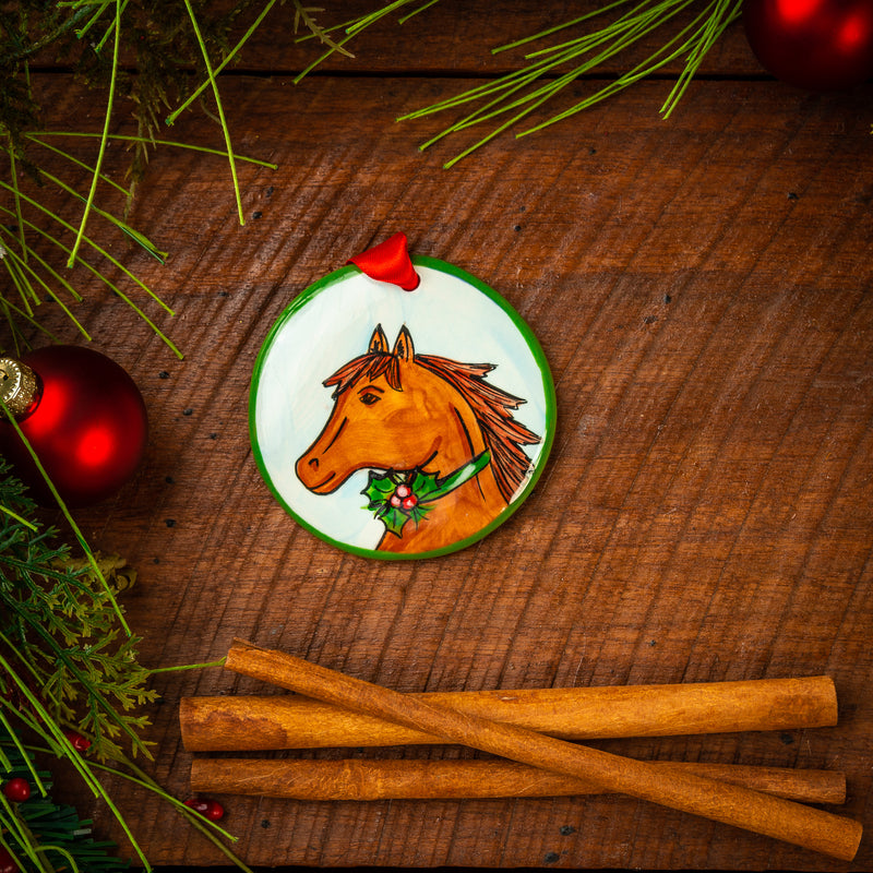 Christmas Hors- Personalized Hand-painted Ornament from The Nola Watkins Collection™ - The Nola Watkins Collection