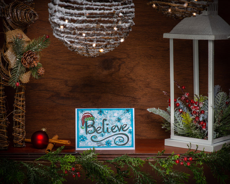 "12" Believe-Holiday Collection- 2021 Christmas Card Pack | 12 Blank Winter Holiday Cards - The Nola Watkins Collection