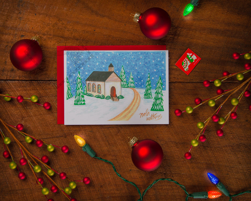 "12" Church-Holiday Collection- 2021 Christmas Card Pack | 12 Blank Winter Holiday Cards - The Nola Watkins Collection