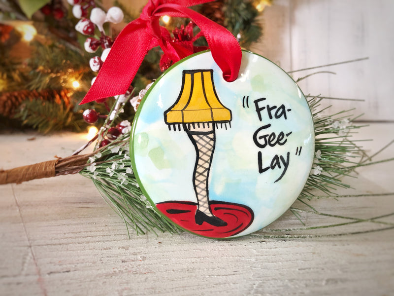 Fra Gee Lay "A Christmas Story" Leg Lamp Handpainted Christmas Ornament - The Nola Watkins Collection