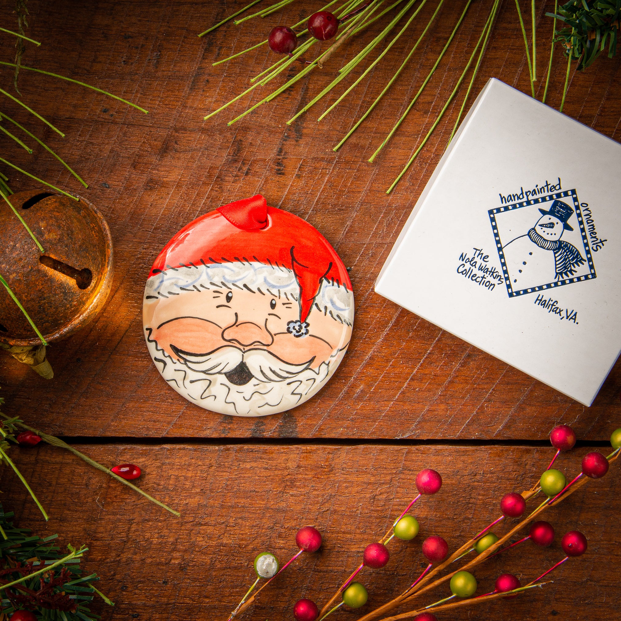 Santaface Handpainted Ornament - The Nola Watkins Collection