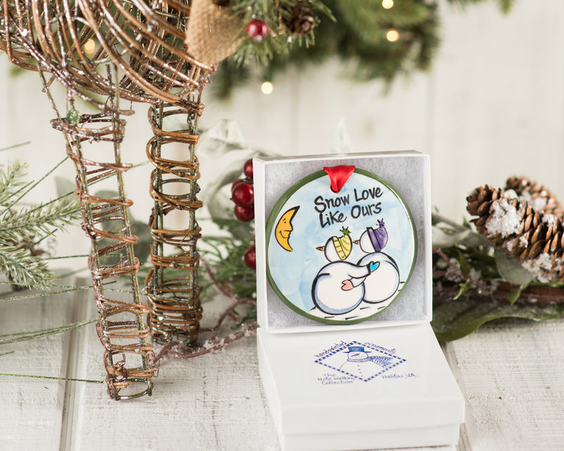 "Snow Love" Like Ours Handpainted Ornament - The Nola Watkins Collection