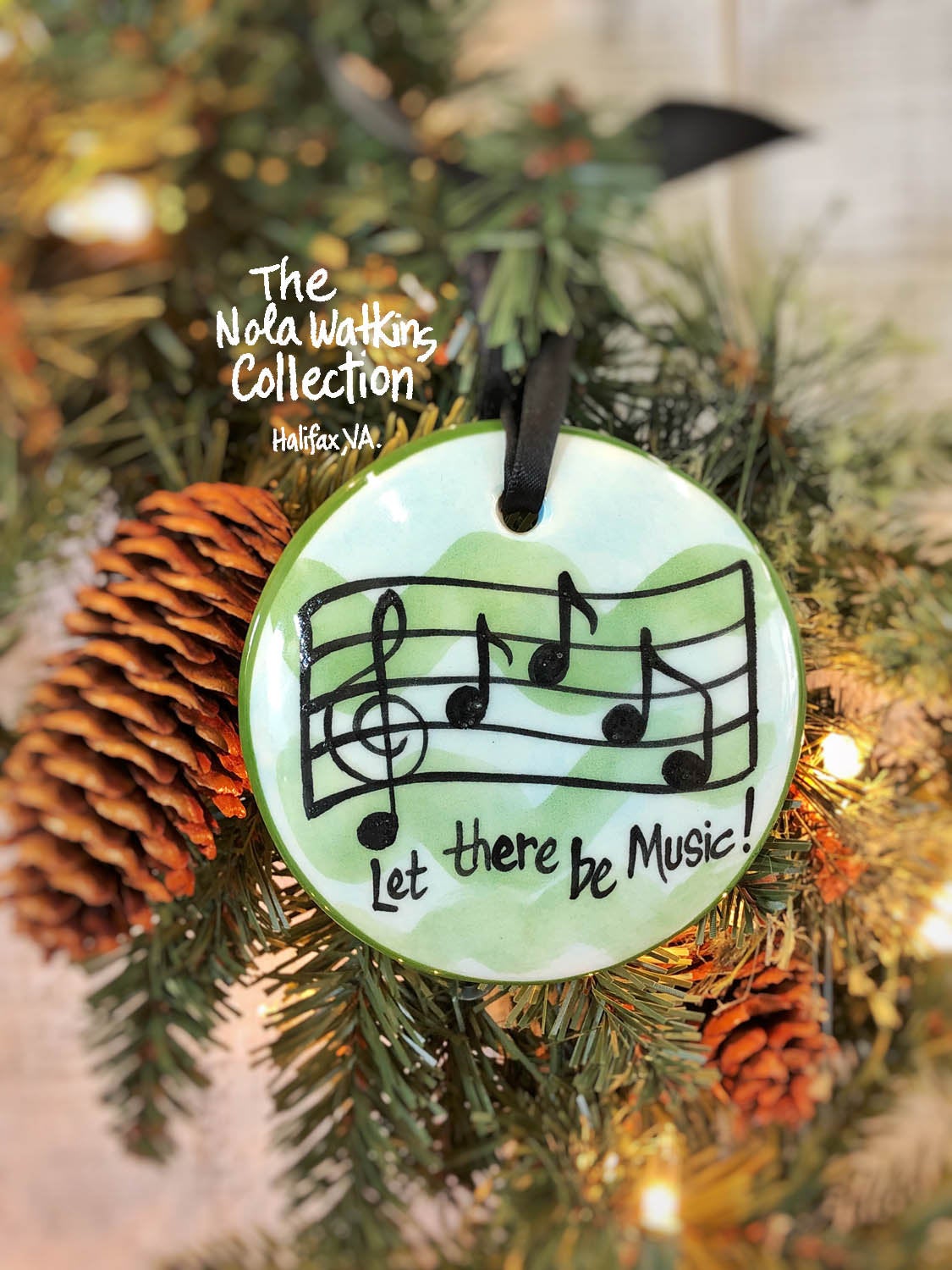 Music Notes Handpainted Ornament - The Nola Watkins Collection