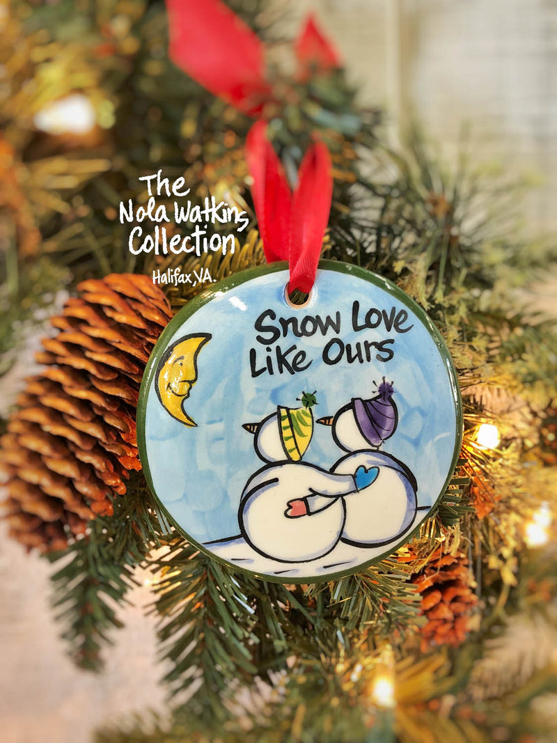 "Snow Love" Like Ours Handpainted Ornament - The Nola Watkins Collection